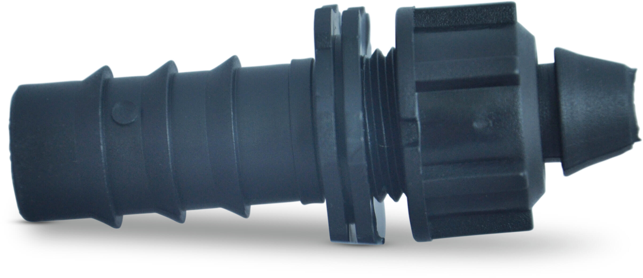 Straight connector PP 8 mm x 16 mm push-in x barbed black