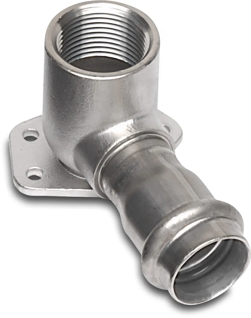 Bonfix Wandwinkel 90° Edelstahl 316L 3/4" x 22 mm Innengewinde x Pressmuffe KIWA