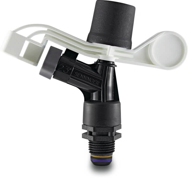 Senninger Part circle sprinkler plastic 3/4" male thread 4,37 mm yellow type Compact Impact 11 with diffuser