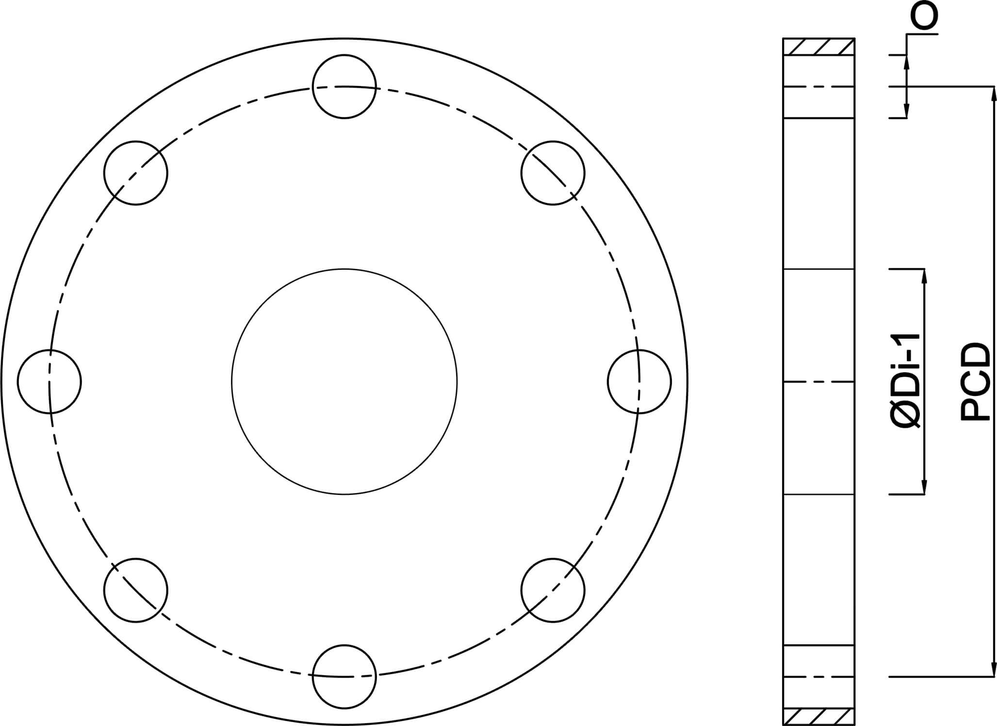 Bride plate acier inoxydable 316 DN40 x 48,3 mm bride DIN x à souder 10bar DN40 PN10/40