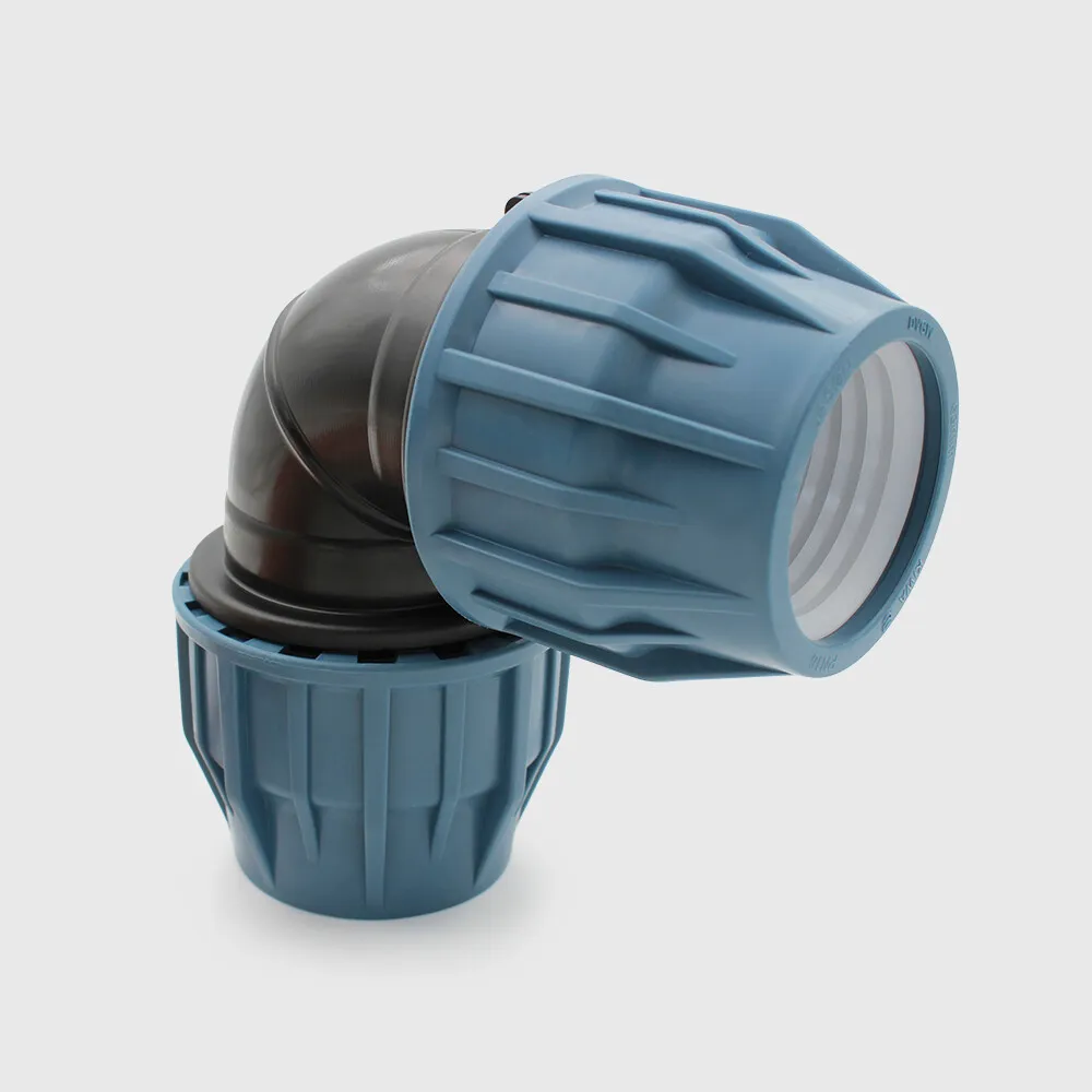 Jason Elbow 90° PP 25 mm compression 16bar black/blue DVGW/KIWA/WRAS/SVGW