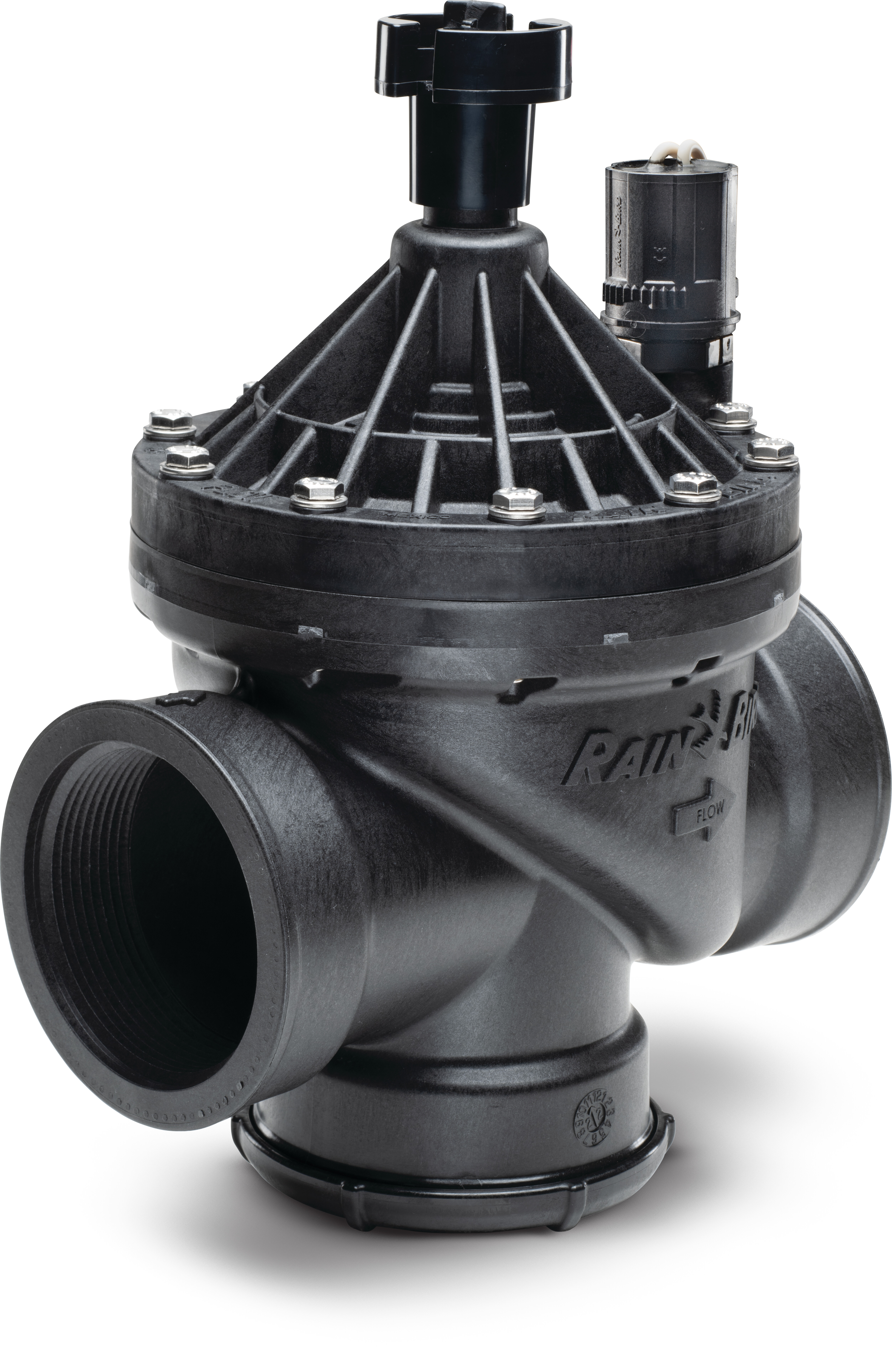 Rain Bird Magnetventil fiberglasforstærket nylon 1 1/2" indvendig gevind 13.8bar 24VAC sort type PESB