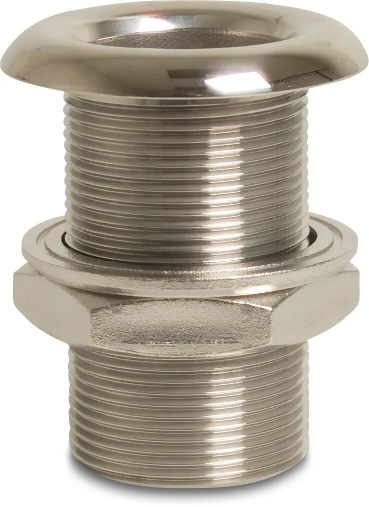 Profec Tank connector stainless steel 316 polished 1" male thread type sphere