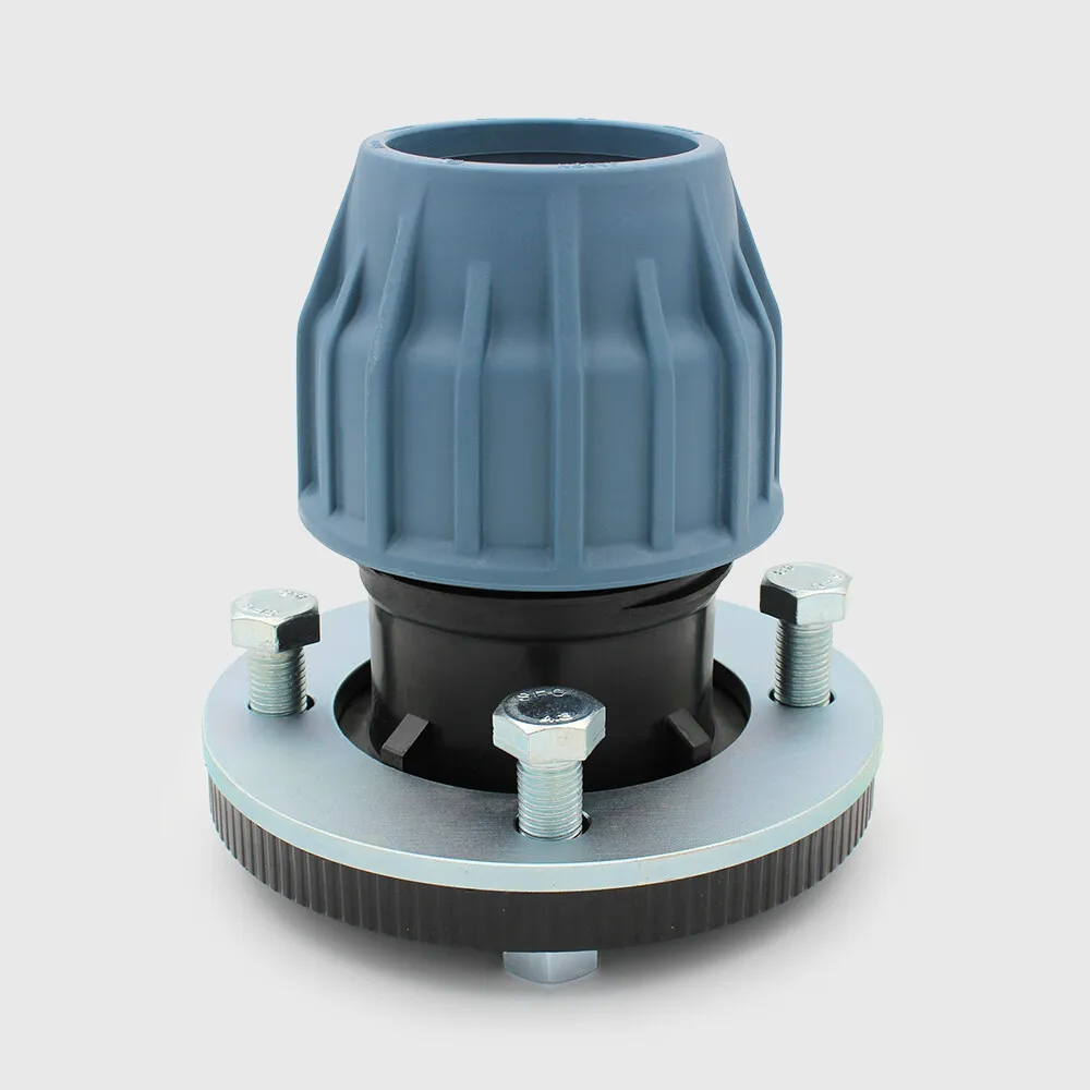 Jason Kupplung PP DN65 x 3" x 75 mm DIN Flansch x Klemm 16bar DN65 Schwarz/Blau PN16 DVGW/KIWA/WRAS/SVGW Typ EZ