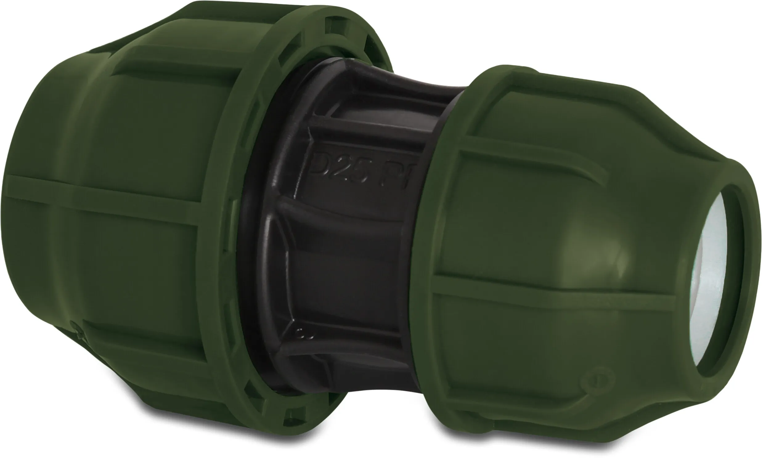 Verloopkoppeling PP 32 mm x 20 mm knel 10bar zwart/groen
