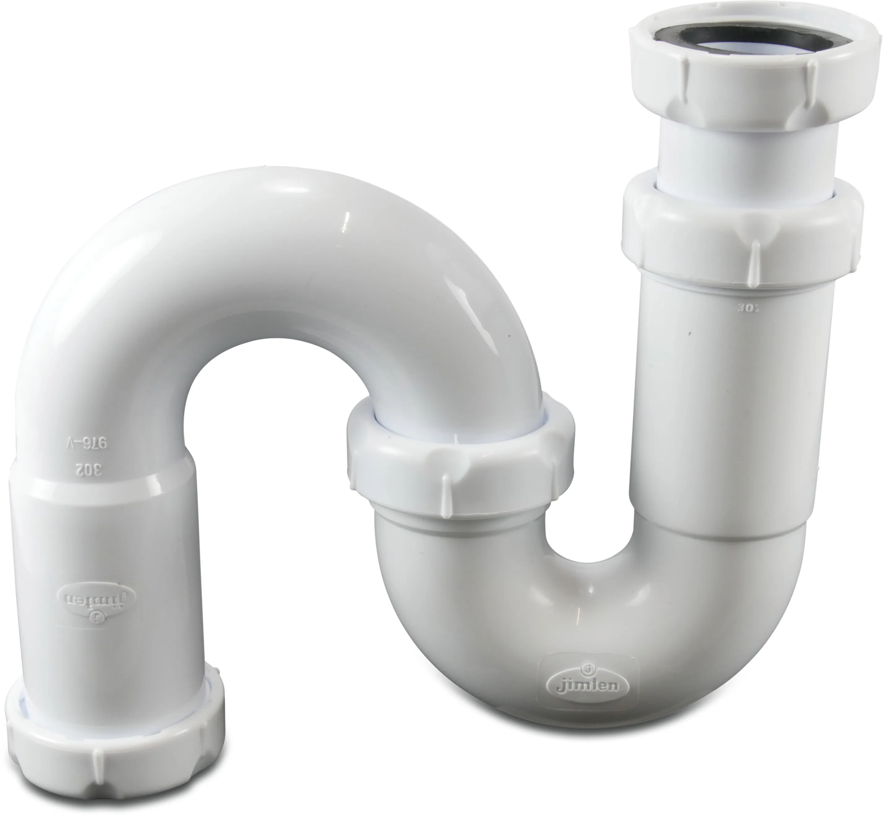 Siphon PP filetage femelle x collier blanc type S