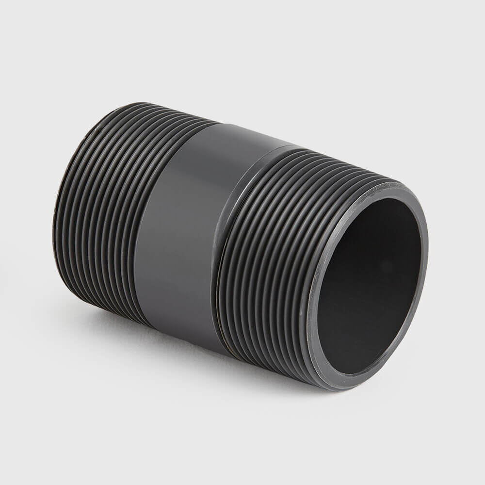 Adaptor nipple PVC-U 1 1/2" x 1 1/2" imperial glue spigot x male thread 10bar grey type made from tubing