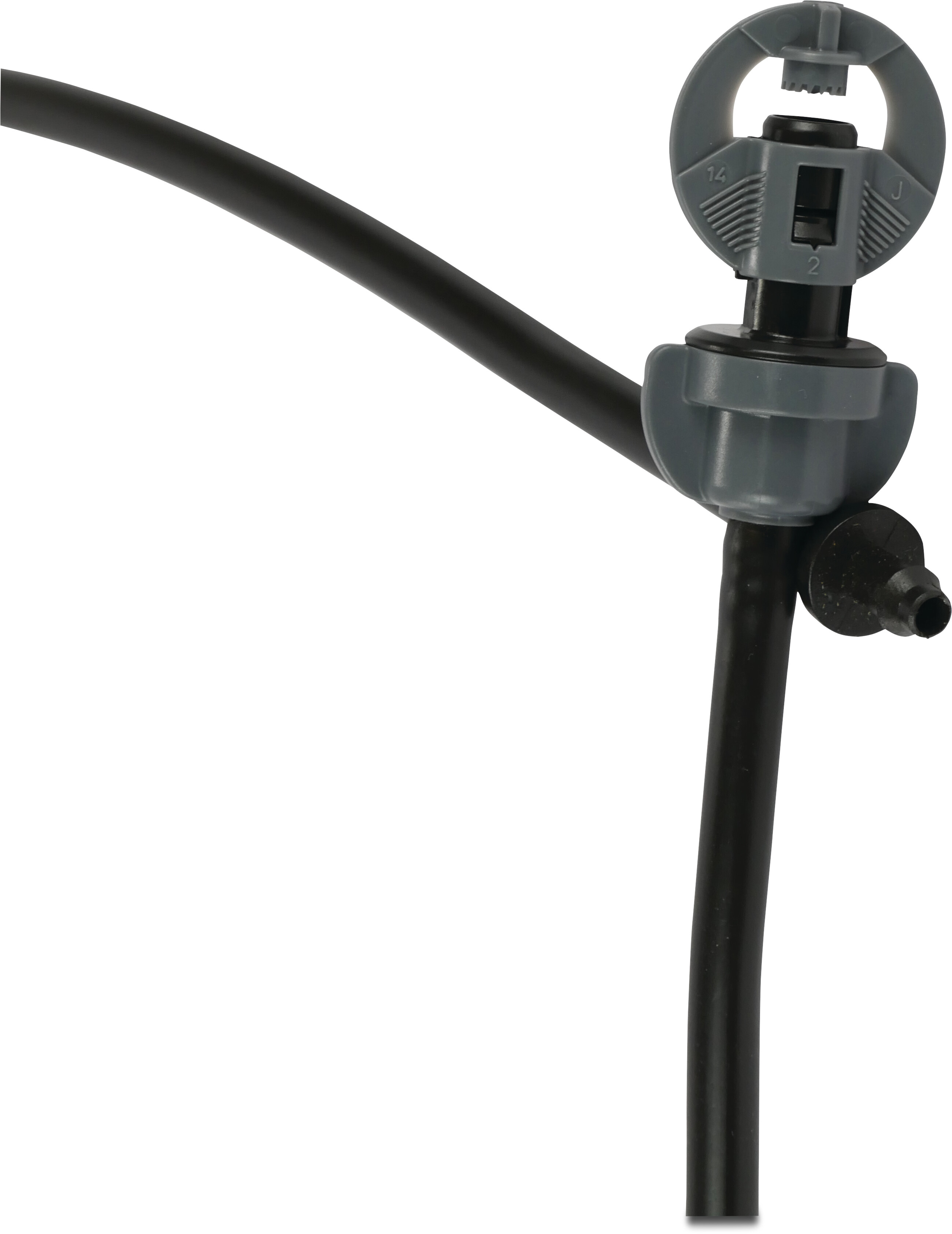 NaanDan Micro sprinkler with PES hose plastic 4/7 mm push-in 1.05 mm 360° 60cm orange type Smart Jet PC "J"-16 jets