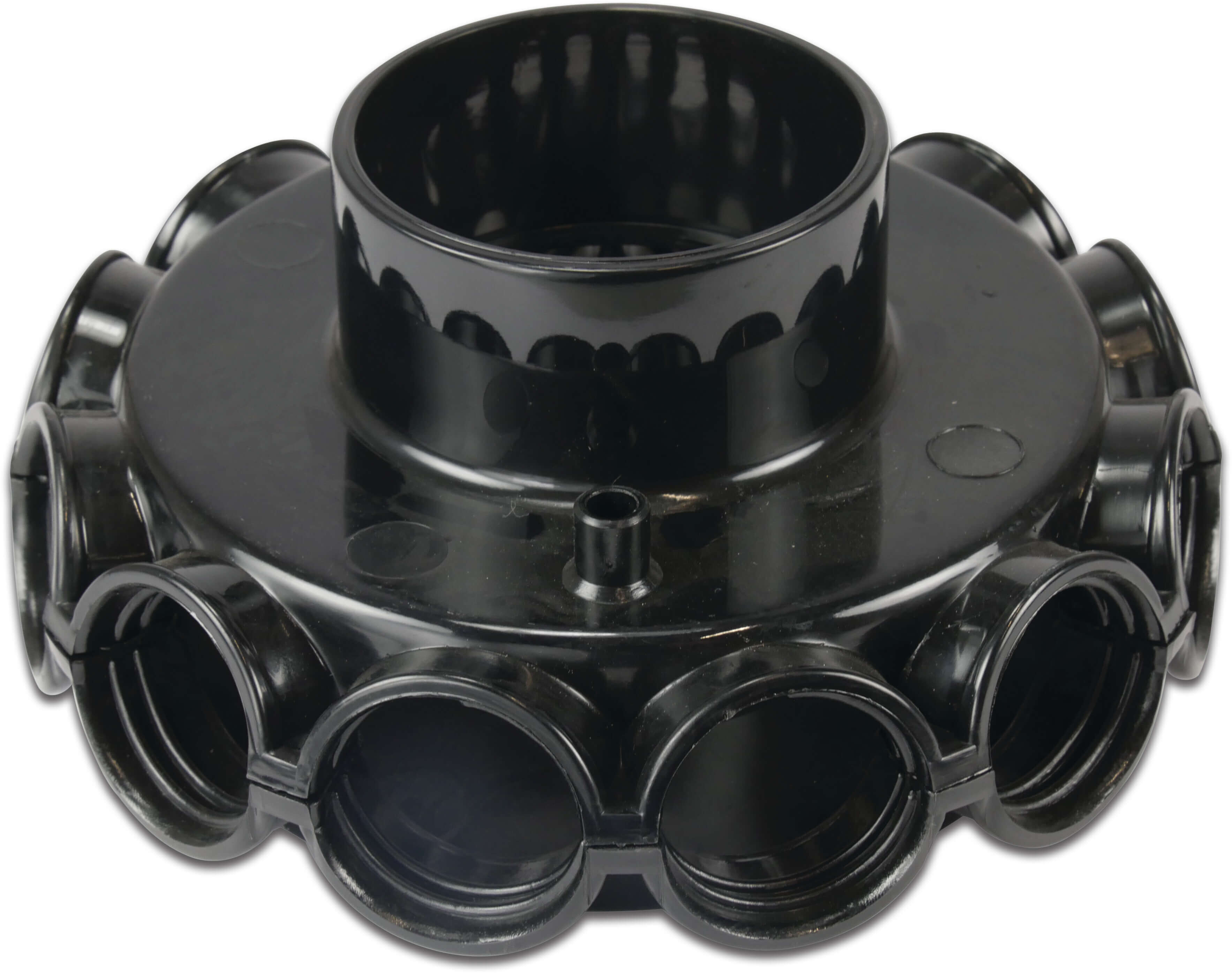 Lateral collector of 12 exits black