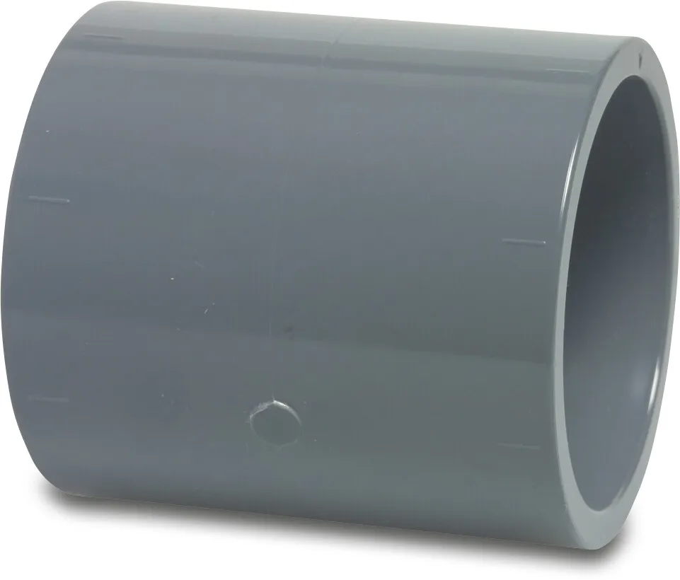 Muffe PVC-U 50 mm Klebemuffe 16bar Grau L1