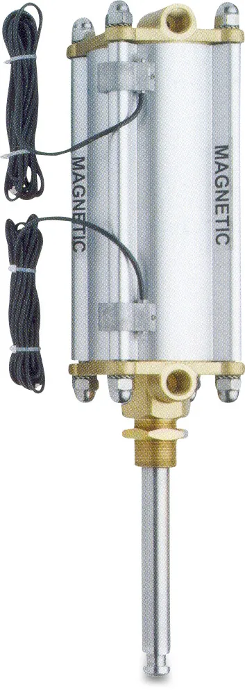 MZ Pneumatic cylinder steel/brass 6" double acting with magnetic sensors type 57M