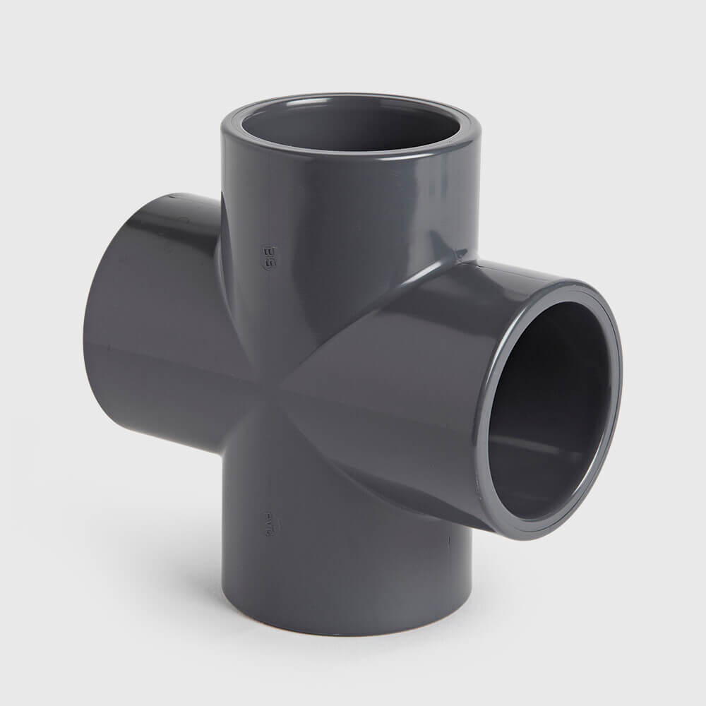 Profec Kruisstuk PVC-U 63 mm lijmmof 16bar grijs