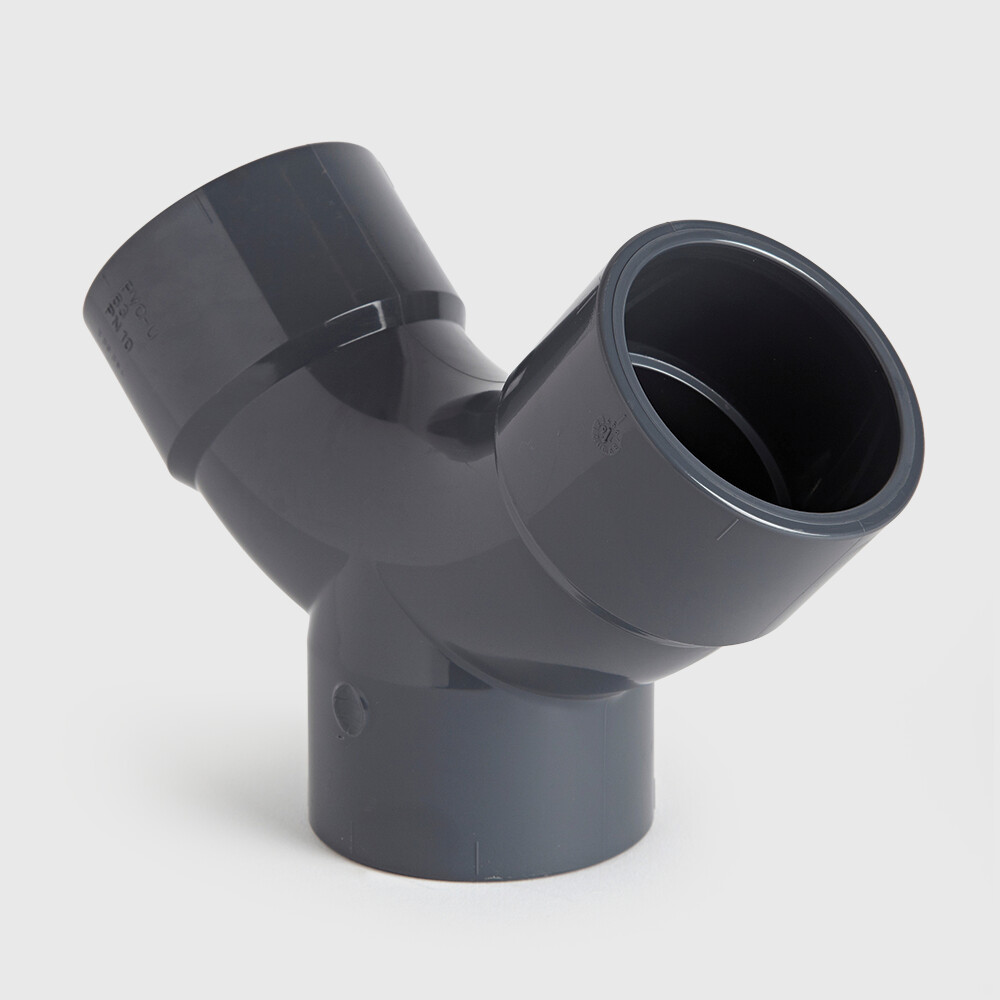 VDL Y-Bend PVC-U 50 mm glue socket 16bar grey