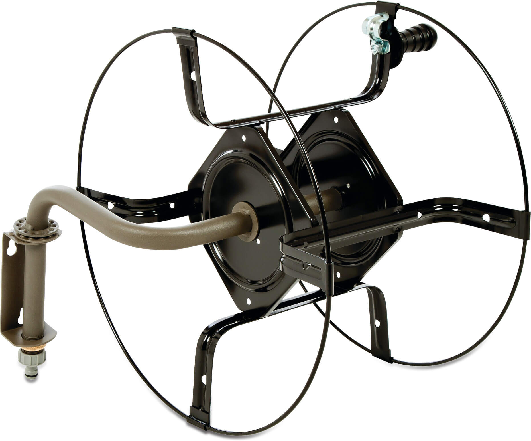 Wandschlauchhalter Stahl Lackiert Grau/Schwarz Typ Ezee wall duo