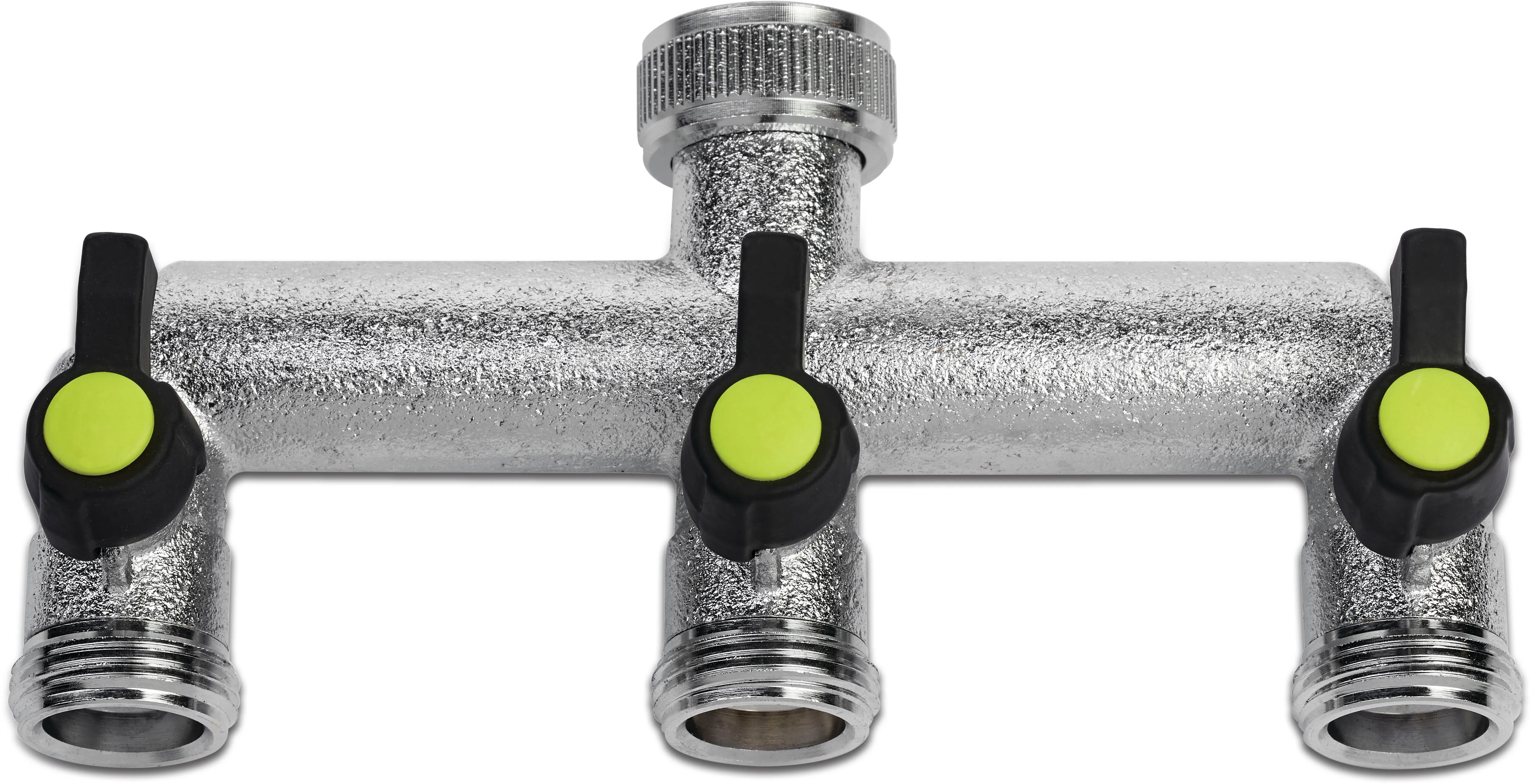 3-way manifold nickel plated 3/4" female thread x male thread 8bar