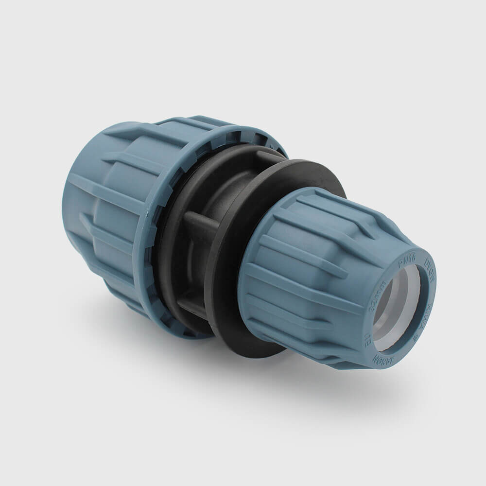 Jason Verloopkoppeling PP 40 mm x 32 mm knel 16bar zwart/blauw DVGW/KIWA/WRAS/SVGW