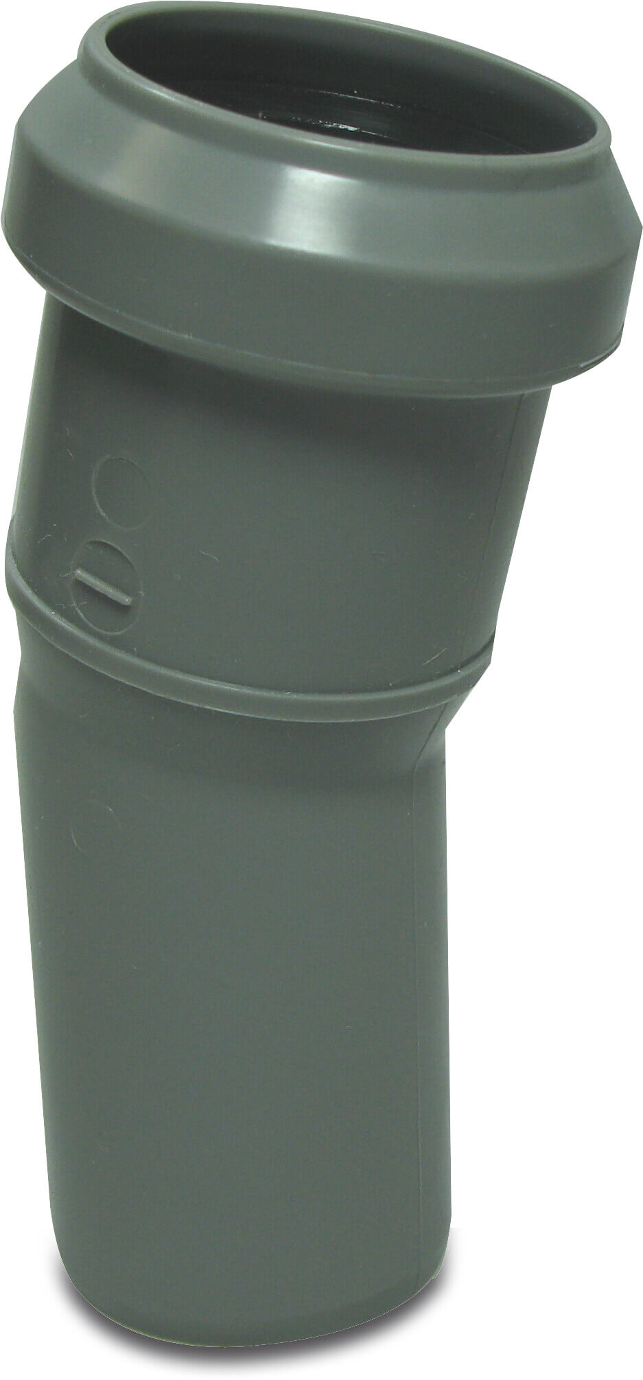Bogen 15° PP 50 mm Stutzen x Steckmuffe Grau