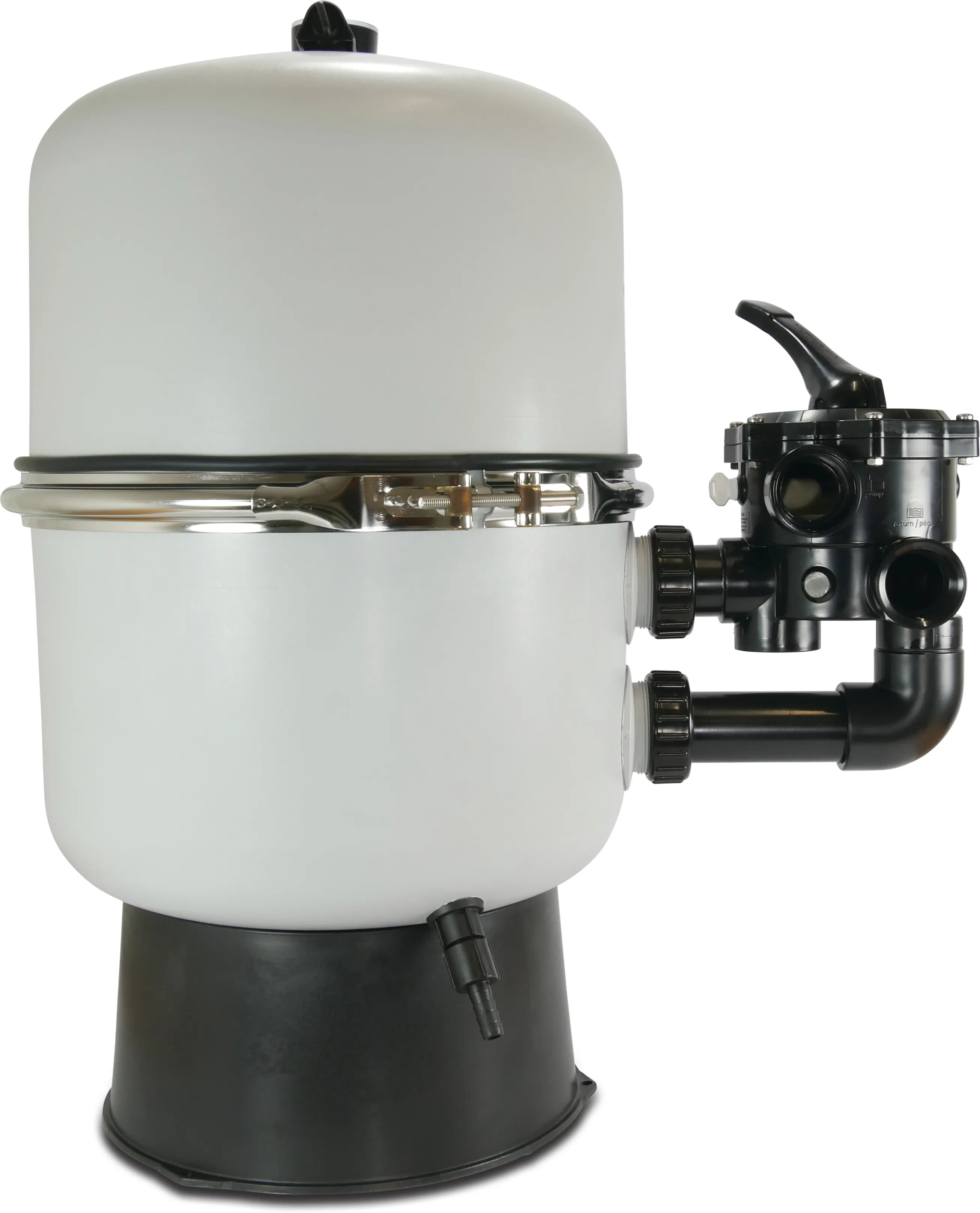 Sandfilter glasfiberförstärkt PP 50 mm x 1 1/2" limsockel x invändig gänga 1,8bar grå type QS400 SM