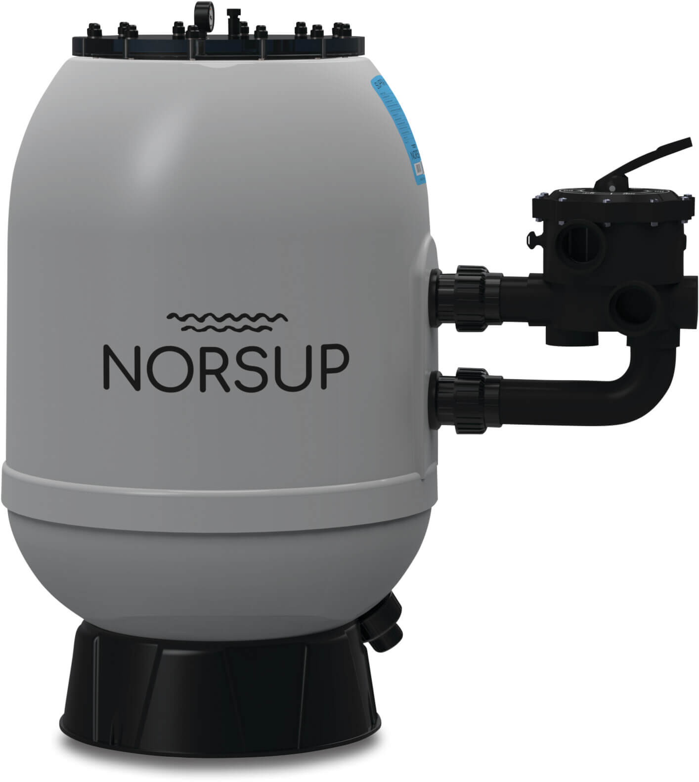 Norsup Sandfilter Polyester glasfaserverstärkt 50 mm Klebemuffe 2,5bar Grau Typ SupraV3 500 SM