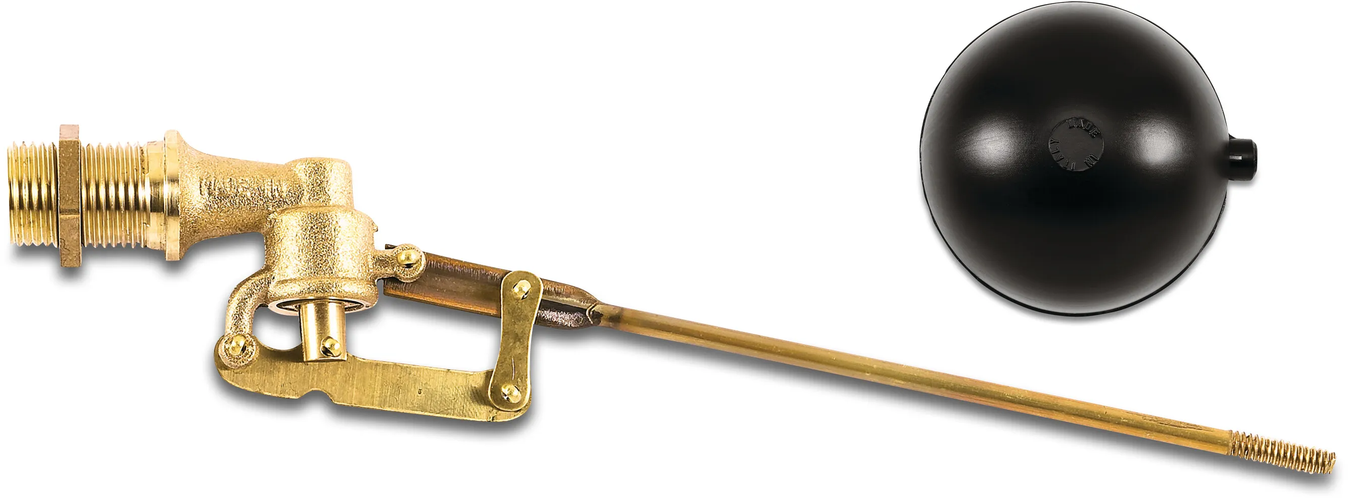 Float valve with ball 180 mm brass 1 1/4" male thread 5bar type with slide bar
