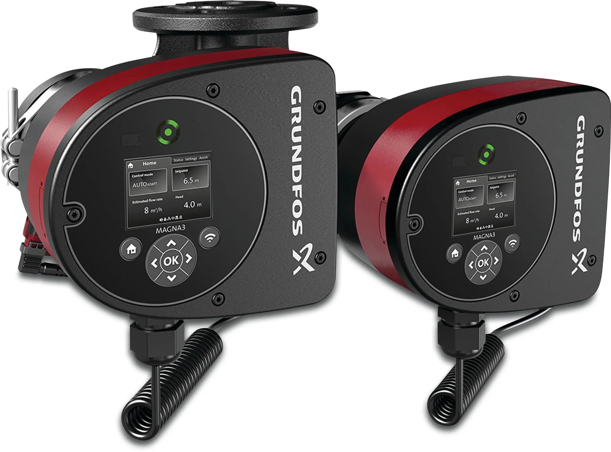 Grundfos Variable speed twin head circulator cast iron DN100 DIN flange 6.98A 230VAC type Magna3 D 100-120F