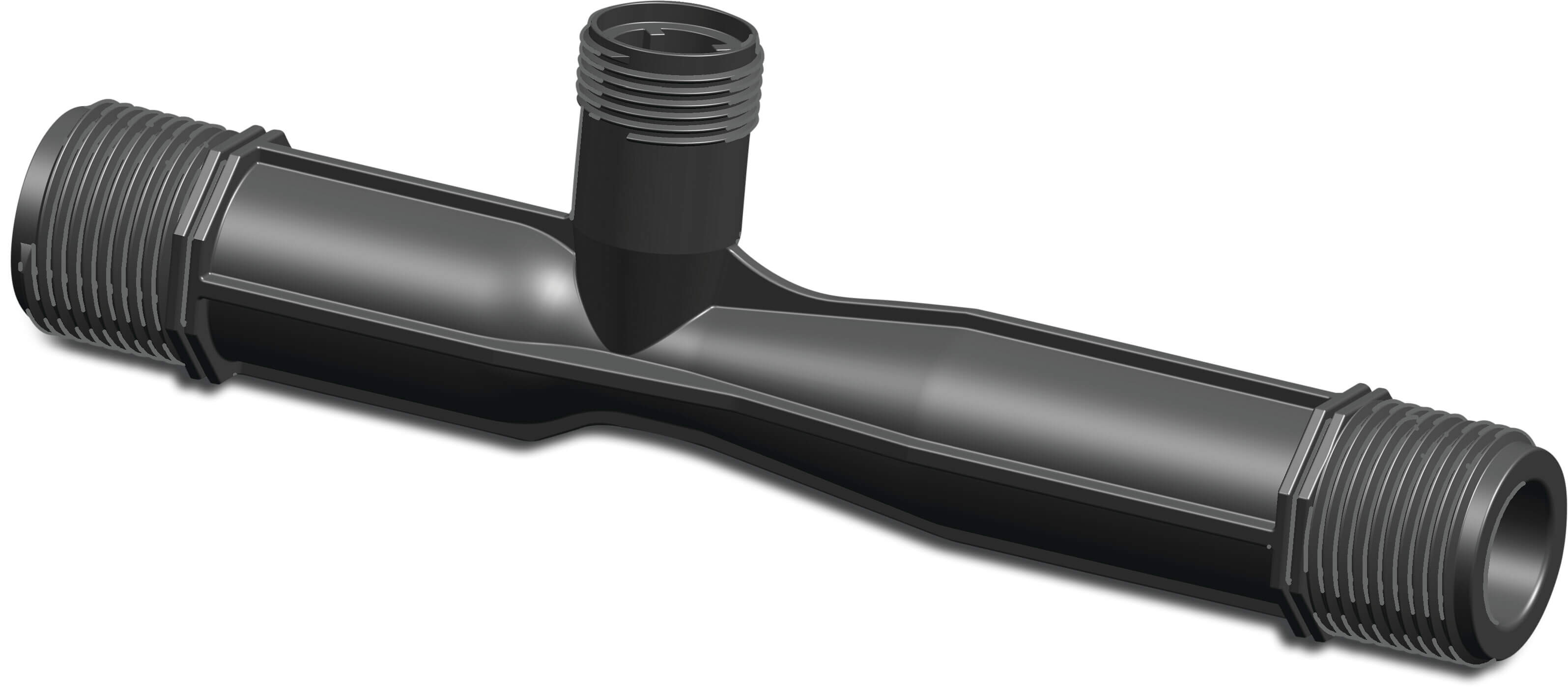 Venturi injector complete PP 1" male thread black