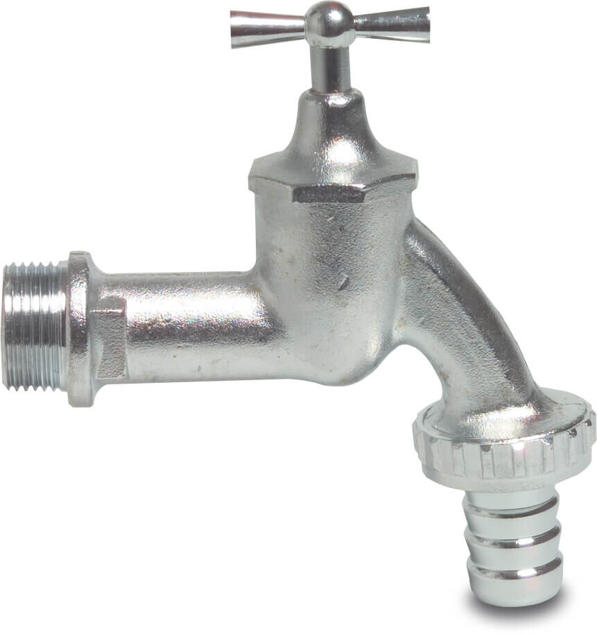 Profec Bibcock brass matt chrome plated 1/2" x 12 mm male thread x hose tail 8bar type F