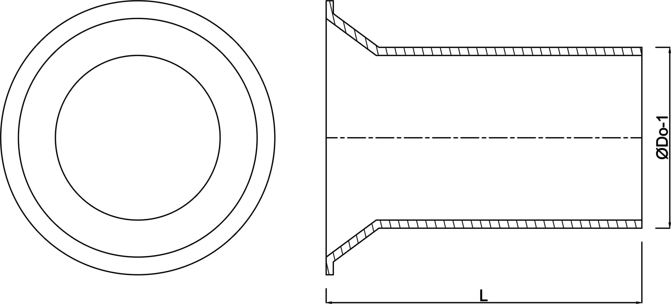 Rohrstutzen PVC 140 mm Klebestutzen Typ aus Rohr hergestellt