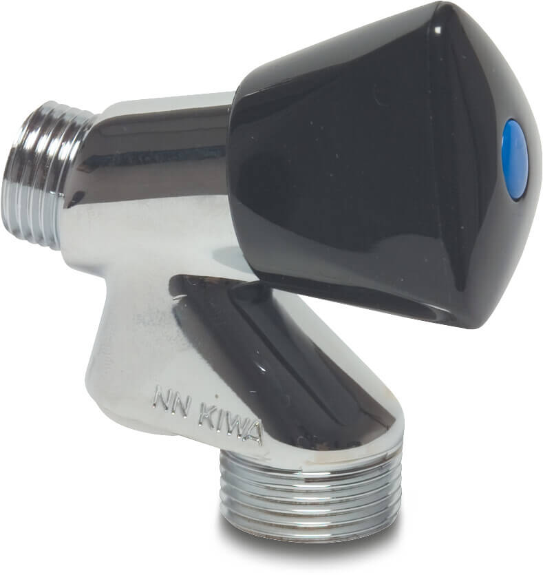 Absperrhahn Messing Verchromt 1/2" Außengewinde 10bar KIWA Typ DA S1