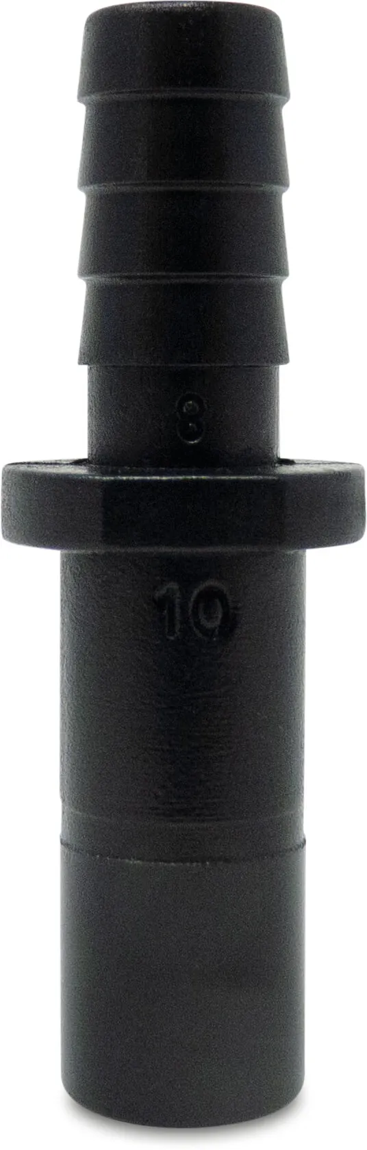 Adaptor nipple POM 6 mm spigot x barbed 20bar black WRAS type Aquaspeed