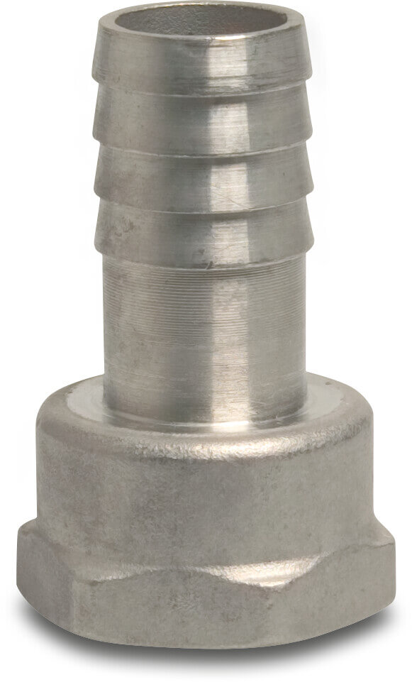 Profec Barbed adaptor stainless steel 316 2" x 50 mm female thread x hose tail 16bar