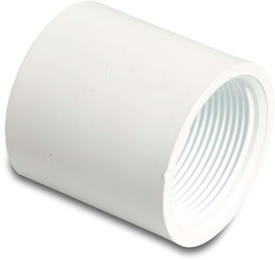 Adaptor socket PVC-U 1 1/2" x 1 1/2" imperial glue socket x female thread 10bar white