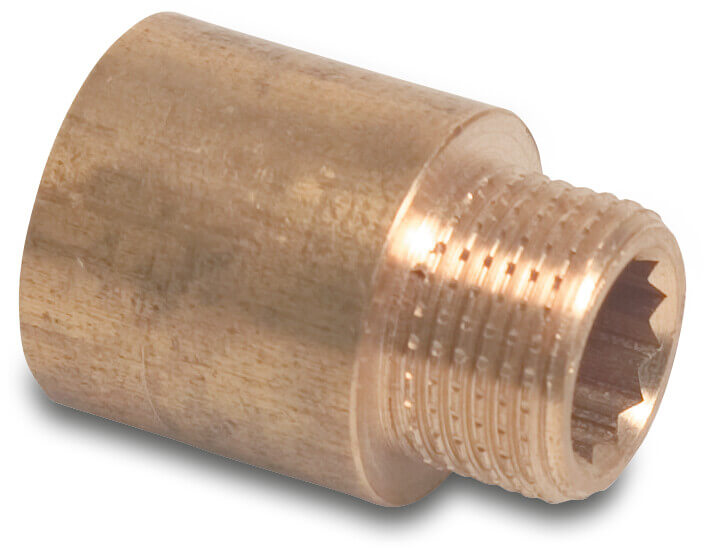 Profec Nr. 230 Socket brass 1" male thread x female thread 40bar 15 mm