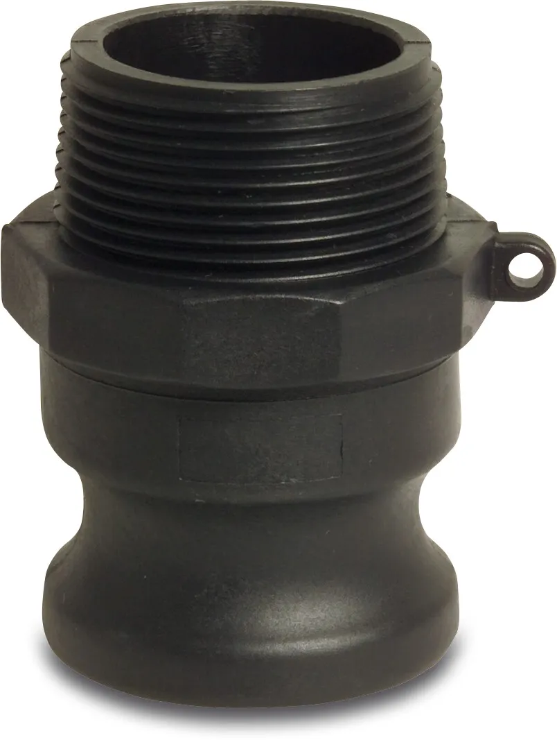 Lynkobling PP 1 1/2" han-del Camlock x udvendig gevind 6bar sort type Camlock F