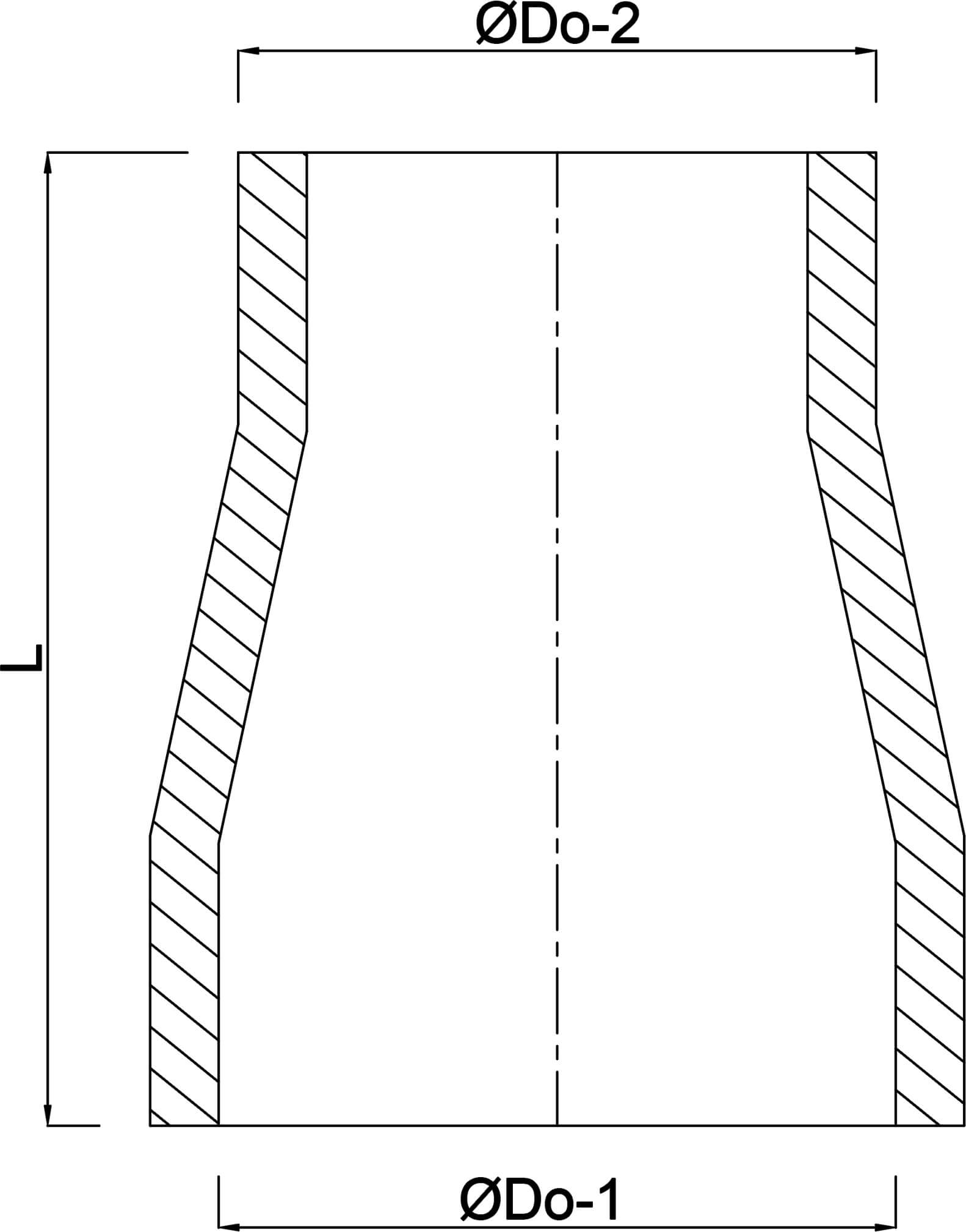 Reduzierstück Stahl 114,3 mm x 88,9 mm x 3,6 mm Stumpfschweißung