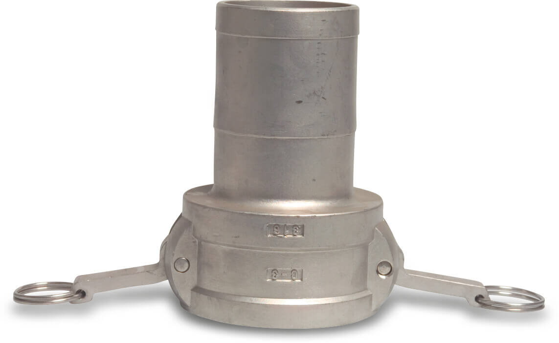 Quick coupler stainless steel 316 2 1/2" x 63 mm female part Camlock x hose tail 10bar type Camlock C