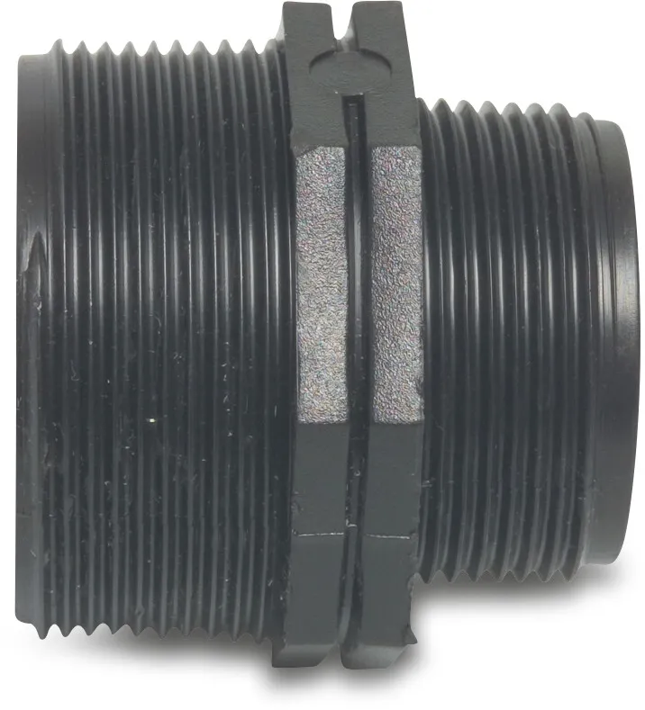 Reduziernippel PP 2" x 1 1/4" Außengewinde 10bar Schwarz