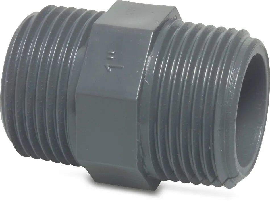 Profec Nipple hexagonal PVC-U 2" male thread 10bar grey