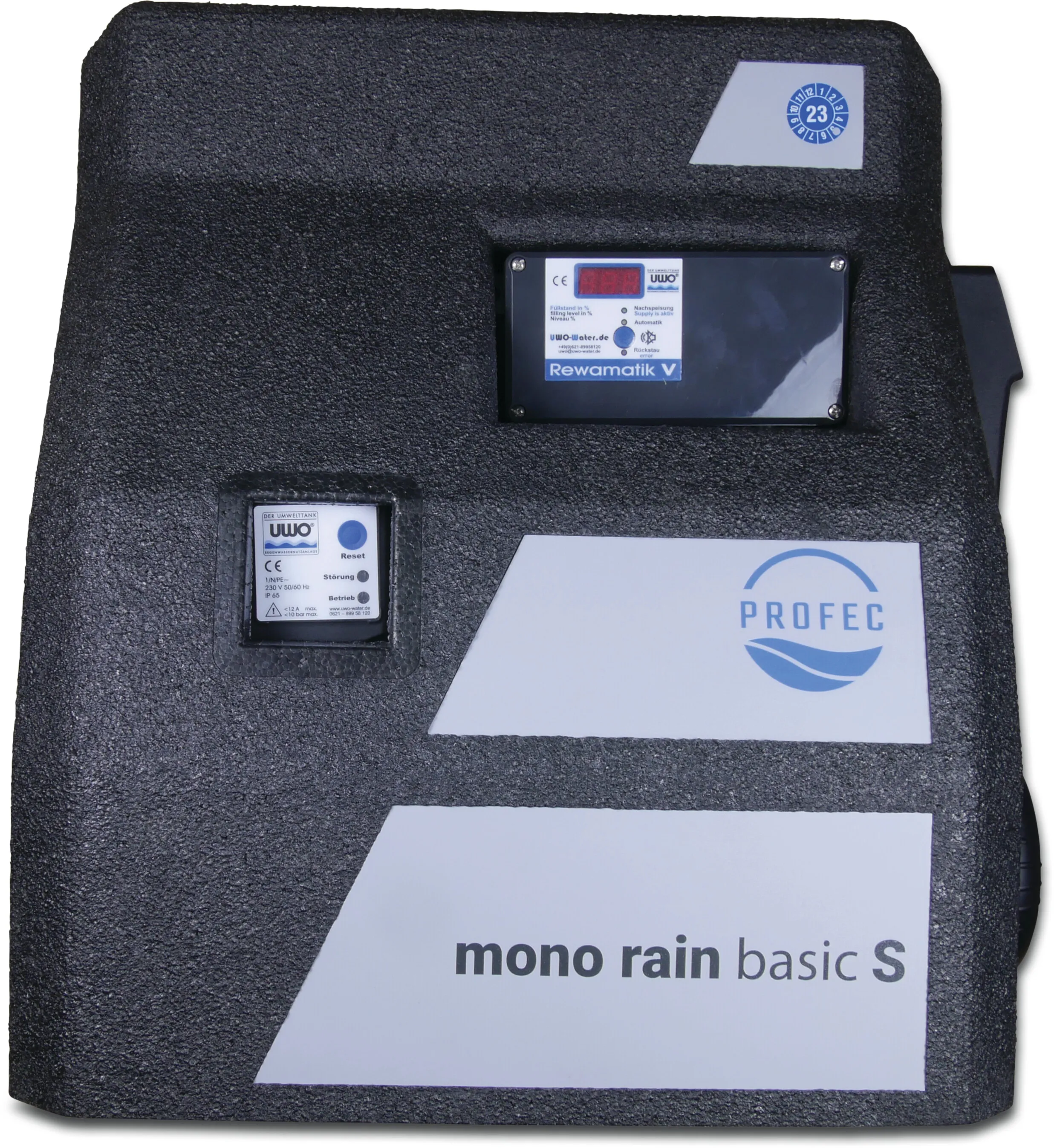 Profec Regenwasser Versorgungsmanager 5bar Schwarz DVGW Typ Mono rain basic S inkl. selbstansaugender Pumpe und Druckschalter