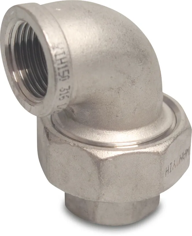 Nr. 96 Knie koppeling 90° RVS 316 1" binnendraad type conisch S1
