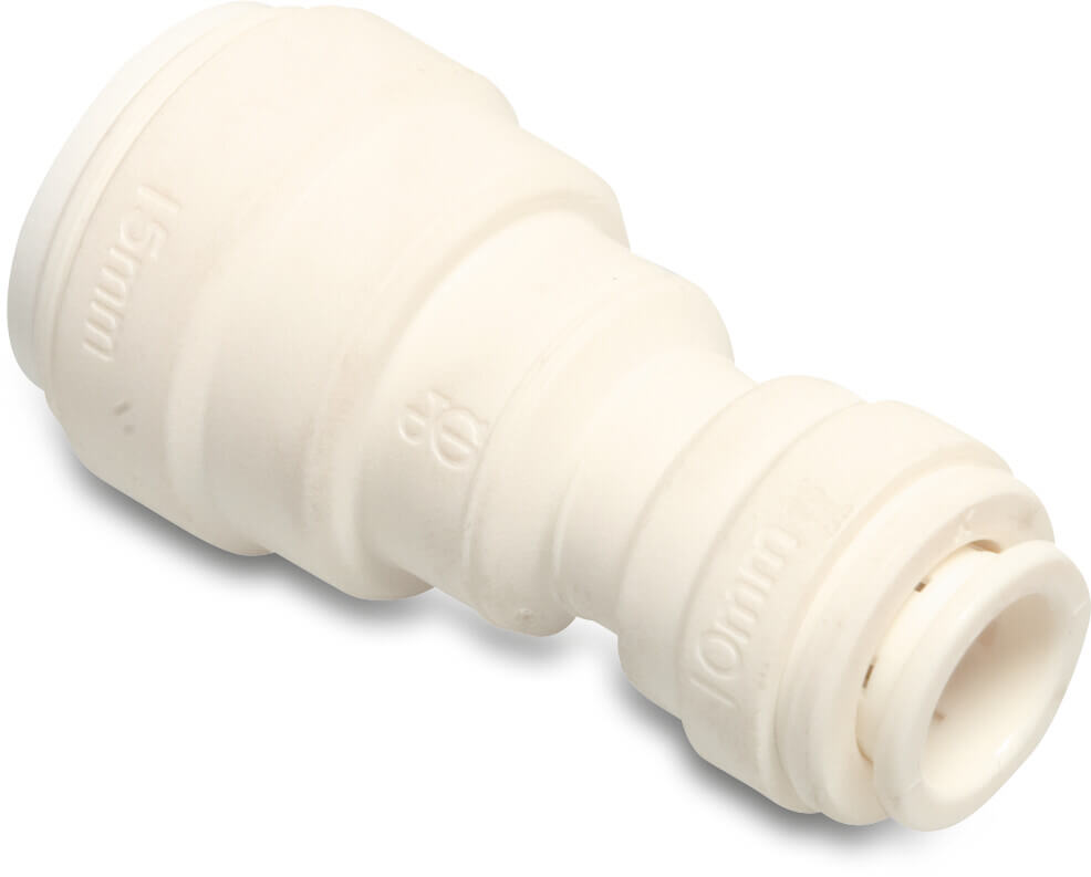 Speedfit Reduktionsmuffe POM 22 mm x 15 mm indstik 10bar hvid DVGW/KIWA/WRAS