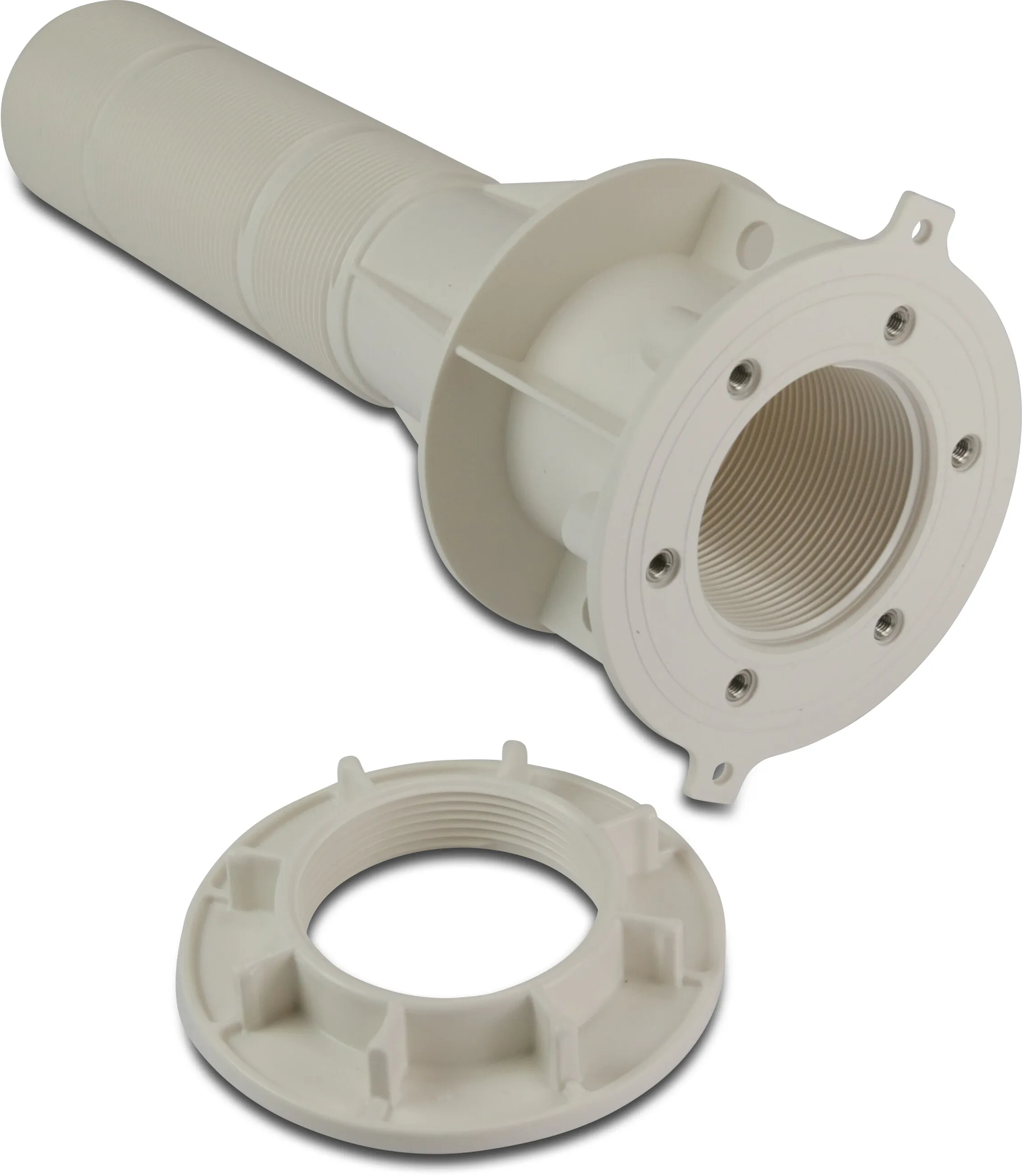 Ocean Wandgeleiding ABS 2" buitendraad x binnendraad wit 300 mm