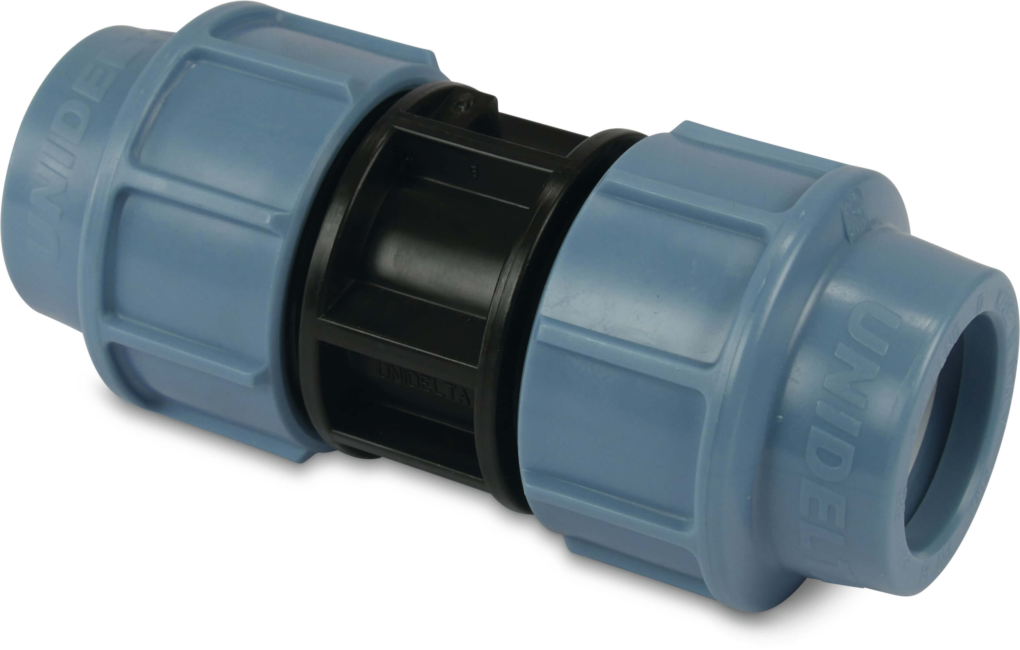 Unidelta Repair coupler PP 40 mm compression 16bar black/blue DVGW/KIWA/WRAS