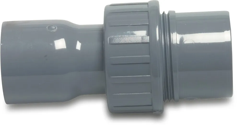 VDL Union coupler PVC-U glue socket x glue socket/glue spigot grey