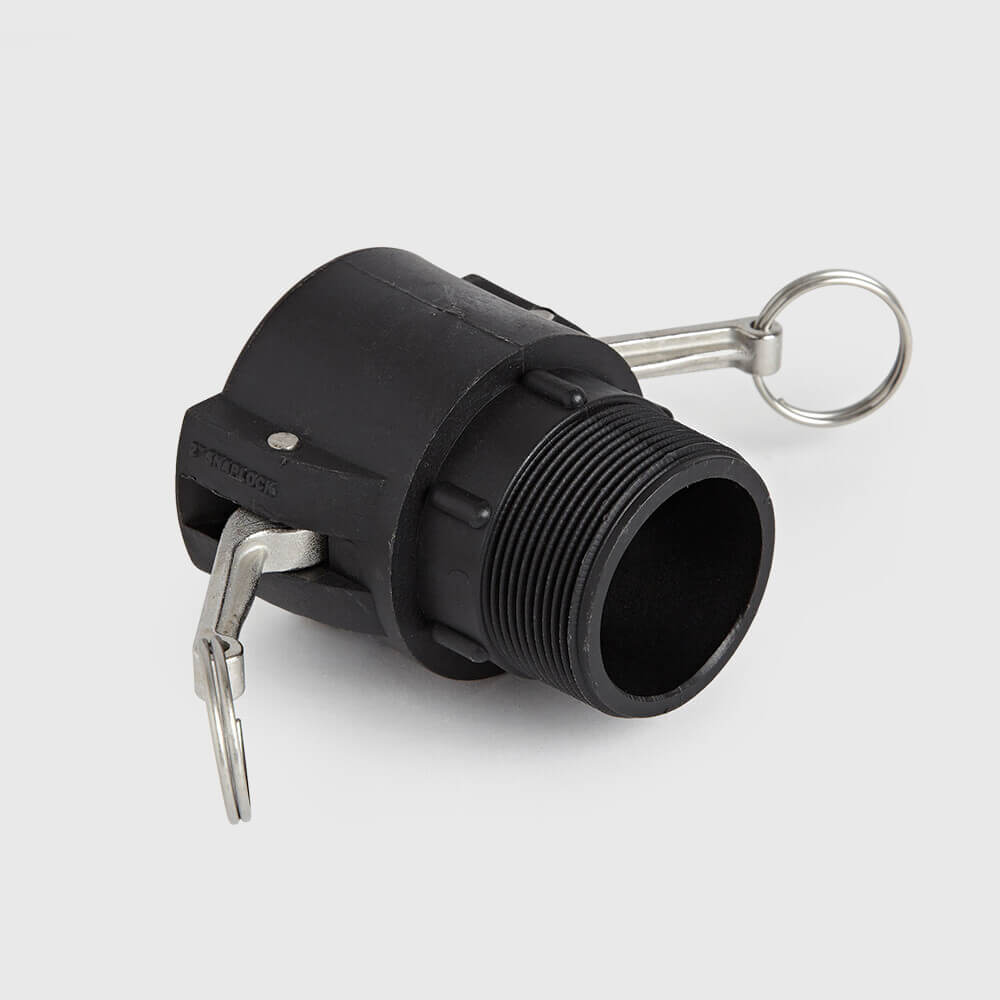 Schnellkupplung PP 1 1/2" M-Teil Kamlock x Außengewinde 6bar Schwarz Typ Kamlock B