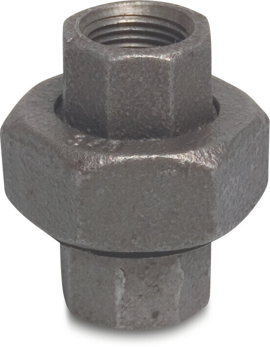 Profec Nr. 340 Union coupler cast iron black 1/2" female thread 25bar DVGW type conical