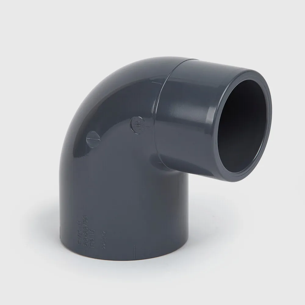 VDL Winkel 90° PVC-U 50 mm x 40/50 mm Klebemuffe x Klebemuffe/Klebestutzen 10bar Grau
