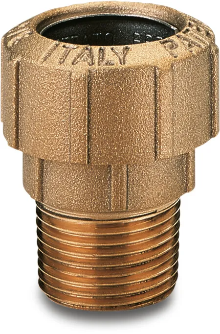 Itap Adaptor socket brass 63 mm x 2" compression x male thread 25bar DN50 DVGW type 015