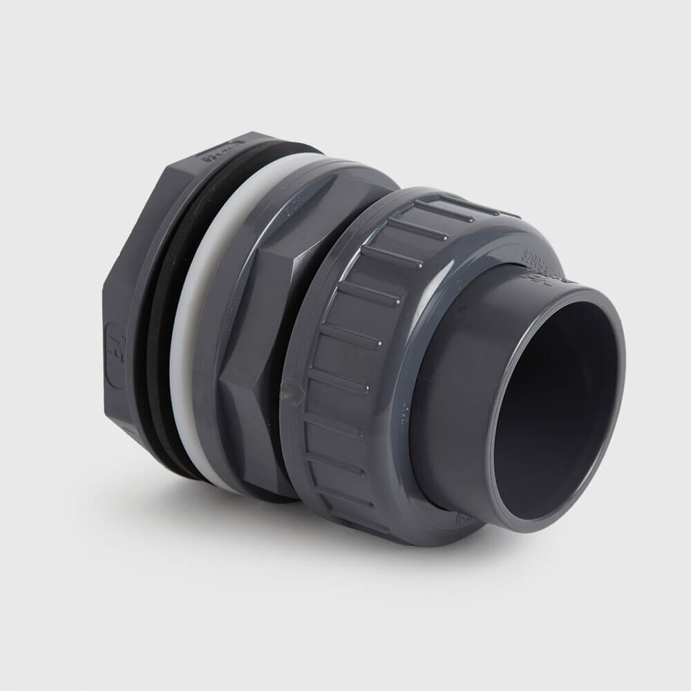 VDL Durchführung PVC-U 20 mm x 3/4" Klemm x Außengewinde 10bar Grau