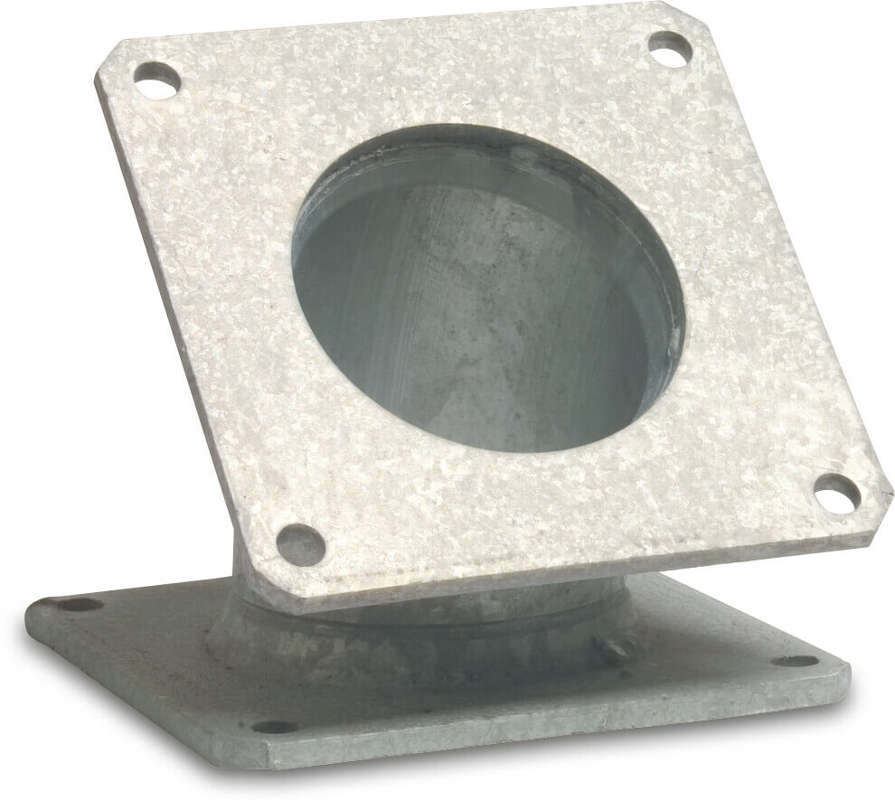 Bend 45° steel galvanised 8" square flange